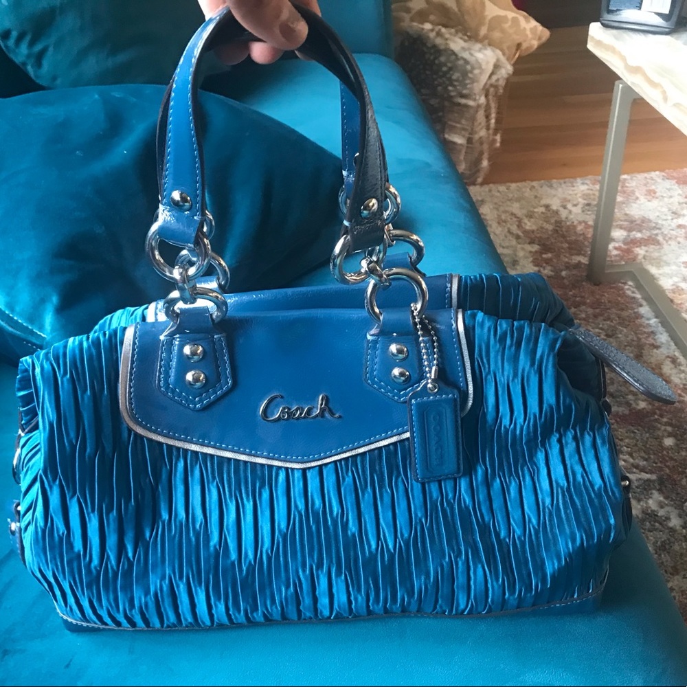 NWOT COACH blue shoulder purse